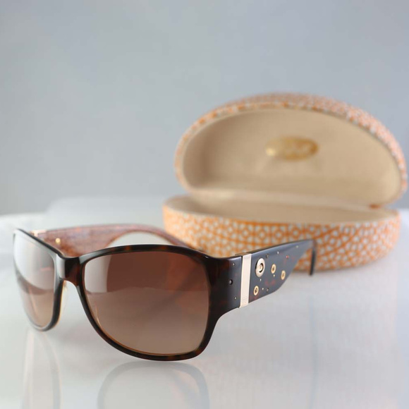 Coach sunglasses, tortoise plastic frame hard case - Picture 1 of 7